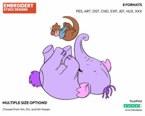 Lumpy, Roo Playing - Lumpy the Heffalump - Winnie the Pooh - Disney Embroidery Design in 3 sizes & 8 formats