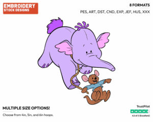 Lumpy, Roo - Lumpy the Heffalump - Winnie the Pooh - Disney Embroidery Design in 3 sizes & 8 formats