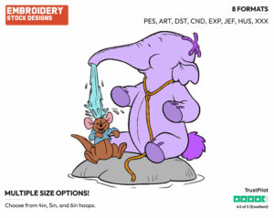 Lumpy Pouring Water On Roo - Lumpy the Heffalump - Winnie the Pooh - Disney Embroidery Design in 3 sizes & 8 formats
