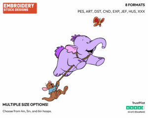 Lumpy, Roo Running - Lumpy the Heffalump - Winnie the Pooh - Disney Embroidery Design in 3 sizes & 8 formats