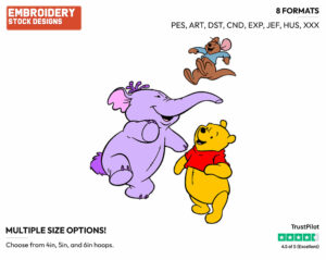 Lumpy, Roo, Winnie The Pooh - Lumpy the Heffalump - Winnie the Pooh - Disney Embroidery Design in 3 sizes & 8 formats