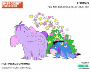 Lumpy, Eeyore - Lumpy the Heffalump - Winnie the Pooh - Disney Embroidery Design in 3 sizes & 8 formats