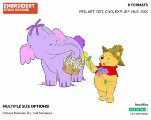 Lumpy, Winnie The Pooh - Lumpy the Heffalump - Winnie the Pooh - Disney Embroidery Design in 3 sizes & 8 formats