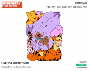 Lumpy, Roo, Winnie The Pooh, Tigger, Piglet - Lumpy the Heffalump - Winnie the Pooh - Disney Embroidery Design in 3 sizes & 8 formats