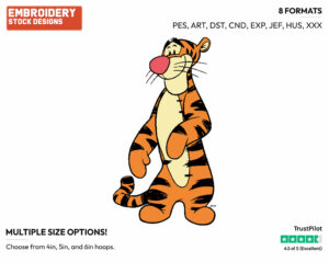 Tigger - My Friends Tigger & Pooh - Winnie the Pooh - Disney Embroidery Design in 3 sizes & 8 formats