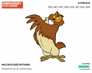 Owl - Owl - Winnie the Pooh - Disney Embroidery Design in 3 sizes & 8 formats