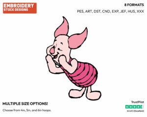Piglet - Piglet - Winnie the Pooh - Disney Embroidery Design in 3 sizes & 8 formats