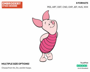 Piglet - Piglet - Winnie the Pooh - Disney Embroidery Design in 3 sizes & 8 formats