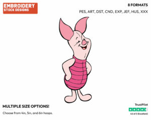 Piglet - Piglet - Winnie the Pooh - Disney Embroidery Design in 3 sizes & 8 formats