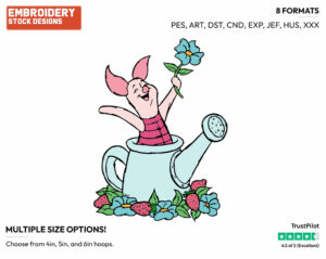 In Watering Can - Piglet - Winnie the Pooh - Disney Embroidery Design in 3 sizes & 8 formats