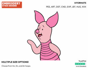 Piglet - Piglet - Winnie the Pooh - Disney Embroidery Design in 3 sizes & 8 formats