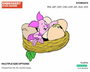 In Nest - Piglet - Winnie the Pooh - Disney Embroidery Design in 3 sizes & 8 formats