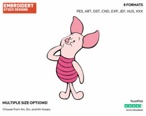 Piglet - Piglet - Winnie the Pooh - Disney Embroidery Design in 3 sizes & 8 formats