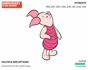 Looking Up - Piglet - Winnie the Pooh - Disney Embroidery Design in 3 sizes & 8 formats
