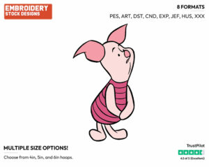 Piglet - Piglet - Winnie the Pooh - Disney Embroidery Design in 3 sizes & 8 formats