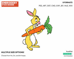 Rabbit's Giant Carrot - Rabbit - Winnie the Pooh - Disney Embroidery Design in 3 sizes & 8 formats