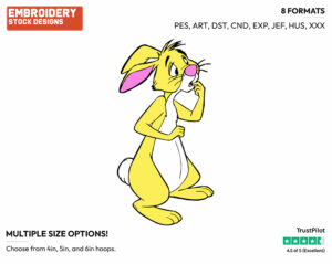 Curious - Rabbit - Winnie the Pooh - Disney Embroidery Design in 3 sizes & 8 formats