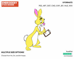 Taking Notes - Rabbit - Winnie the Pooh - Disney Embroidery Design in 3 sizes & 8 formats