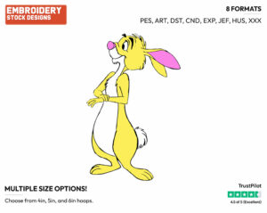 Rabbit - Rabbit - Winnie the Pooh - Disney Embroidery Design in 3 sizes & 8 formats