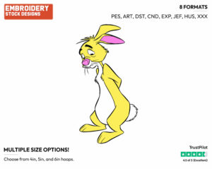 Sad - Rabbit - Winnie the Pooh - Disney Embroidery Design in 3 sizes & 8 formats