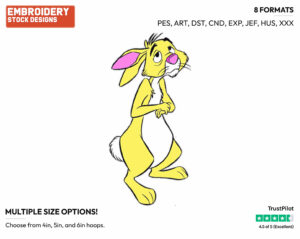 Sad - Rabbit - Winnie the Pooh - Disney Embroidery Design in 3 sizes & 8 formats