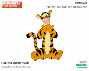 Tigger With His Hands Over His Mouth - Tigger - Winnie the Pooh - Disney Embroidery Design in 3 sizes & 8 formats