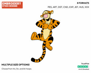 Tigger Bouncing - Tigger - Winnie the Pooh - Disney Embroidery Design in 3 sizes & 8 formats