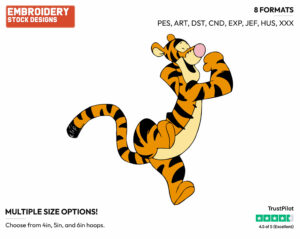 Tigger Running - Tigger - Winnie the Pooh - Disney Embroidery Design in 3 sizes & 8 formats