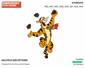 Tigger Juggling Pinecones - Tigger - Winnie the Pooh - Disney Embroidery Design in 3 sizes & 8 formats