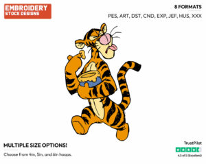 Tigger Tasing Honey - Tigger - Winnie the Pooh - Disney Embroidery Design in 3 sizes & 8 formats