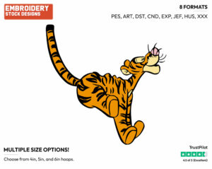 Tigger Running - Tigger - Winnie the Pooh - Disney Embroidery Design in 3 sizes & 8 formats