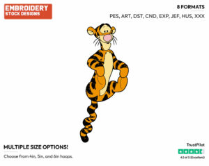 Bouncing - Tigger - Winnie the Pooh - Disney Embroidery Design in 3 sizes & 8 formats