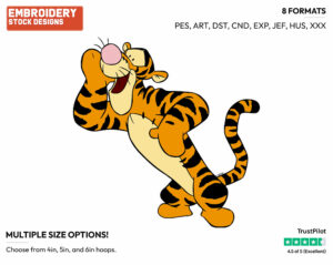Calling Out - Tigger - Winnie the Pooh - Disney Embroidery Design in 3 sizes & 8 formats
