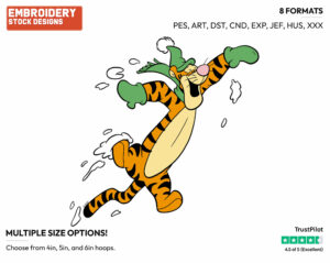 Bouncing In The Snow - Tigger - Winnie the Pooh - Disney Embroidery Design in 3 sizes & 8 formats