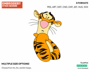 Puzzled Tigger - Tigger - Winnie the Pooh - Disney Embroidery Design in 3 sizes & 8 formats