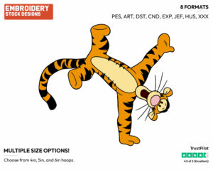 Doing A Cartwheel - Tigger - Winnie the Pooh - Disney Embroidery Design in 3 sizes & 8 formats