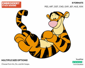 Rlaxing - Tigger - Winnie the Pooh - Disney Embroidery Design in 3 sizes & 8 formats