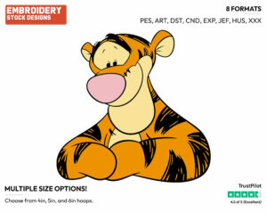 Tigger's Face - Tigger - Winnie the Pooh - Disney Embroidery Design in 3 sizes & 8 formats