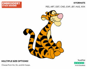 Tigger - Tigger - Winnie the Pooh - Disney Embroidery Design in 3 sizes & 8 formats