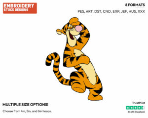 Laughing - Tigger - Winnie the Pooh - Disney Embroidery Design in 3 sizes & 8 formats