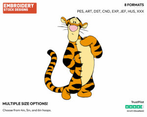 Indignant - Tigger - Winnie the Pooh - Disney Embroidery Design in 3 sizes & 8 formats