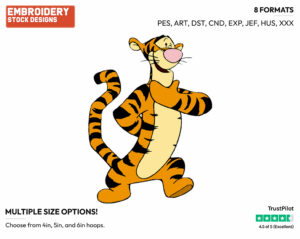 Thoughtful - Tigger - Winnie the Pooh - Disney Embroidery Design in 3 sizes & 8 formats
