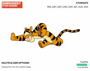 Running With Football - Tigger - Winnie the Pooh - Disney Embroidery Design in 3 sizes & 8 formats