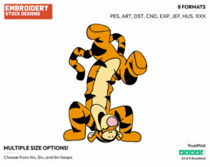 Handstand - Tigger - Winnie the Pooh - Disney Embroidery Design in 3 sizes & 8 formats