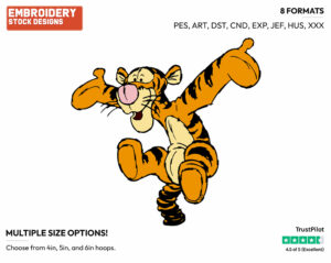 Tigger - Tigger - Winnie the Pooh - Disney Embroidery Design in 3 sizes & 8 formats