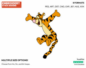 Tigger - Tigger - Winnie the Pooh - Disney Embroidery Design in 3 sizes & 8 formats