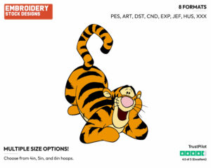 Cute - Tigger - Winnie the Pooh - Disney Embroidery Design in 3 sizes & 8 formats