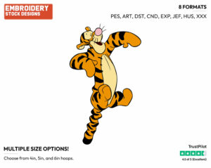 Bouncing - Tigger - Winnie the Pooh - Disney Embroidery Design in 3 sizes & 8 formats