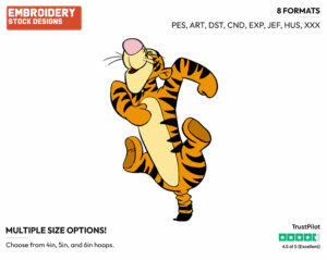 Bouncing - Tigger - Winnie the Pooh - Disney Embroidery Design in 3 sizes & 8 formats