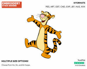 Tigger - Tigger - Winnie the Pooh - Disney Embroidery Design in 3 sizes & 8 formats